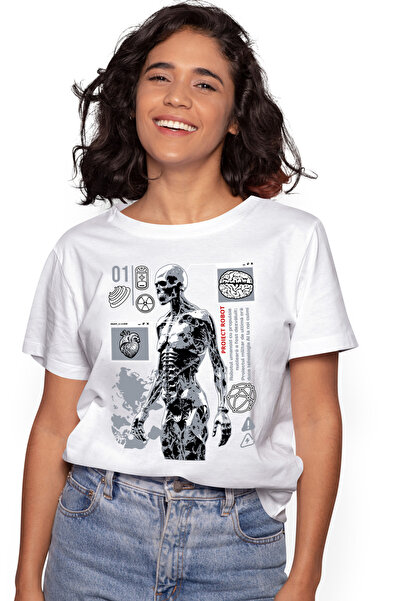 StoryGift Romania Tricou Femei schelete anatomic uman proiect robot medicina ...