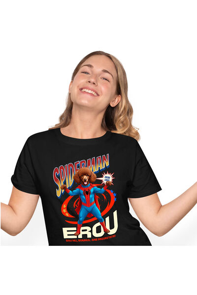 StoryGift Romania Tricou Femei cu Pudel / Poodle Caine In Costum de SpiderMan...