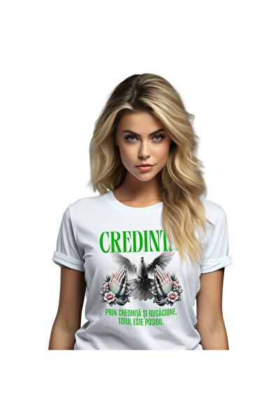 StoryGift Romania Γυναικείο T-Shirt με Λευκό Περιστέρι, Αγνότητα, Αύριο, Προσ...