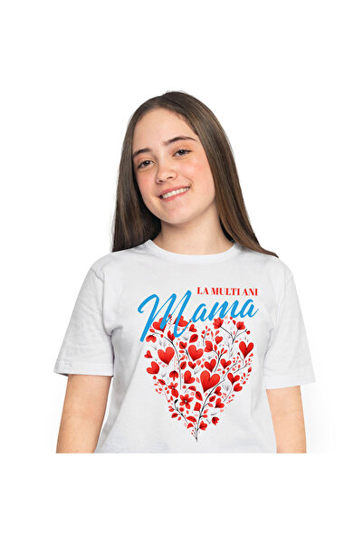 StoryGift Romania Tricou Femei cu Forma De Inima Din Flori mama Sora Matusa, ...