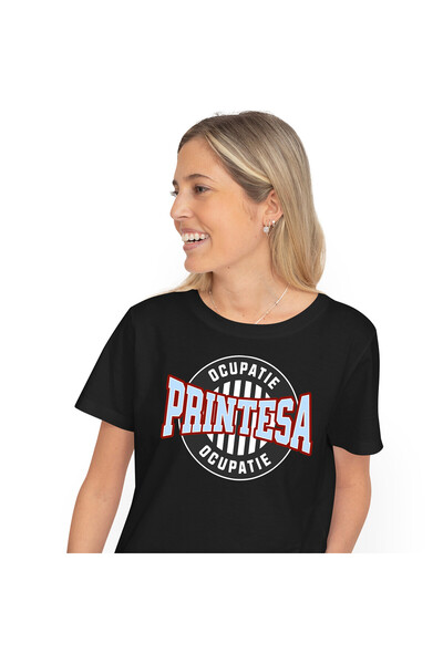 StoryGift Romania Tricou Femei cu Iluzie Optica Insigna Ocupatie Printesa Fem...