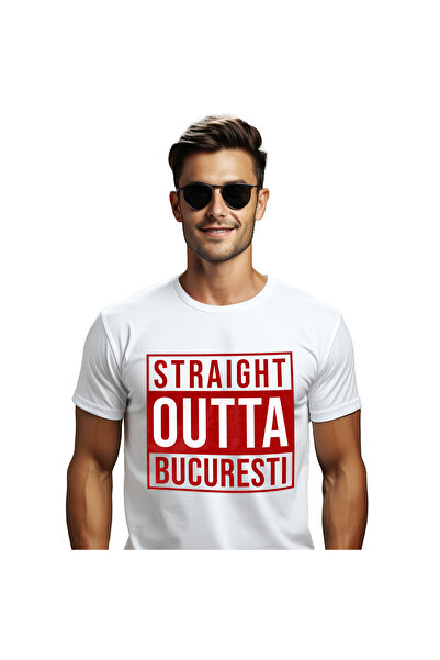 StoryGift Romania Tricou Barbati cu Text Haios Design In Limba Engleza Bucure...