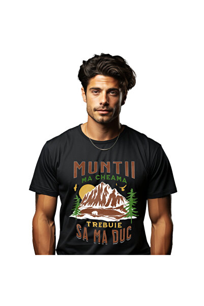 StoryGift Romania Men's T-Shirt with Mountain and Adventure Lovers, Forest, W...