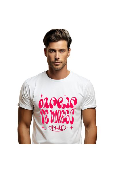 StoryGift Romania Tricou Barbati cu Design Bizar Dragoste Romantic Stele, Valentine's Day cu impri,White_XS