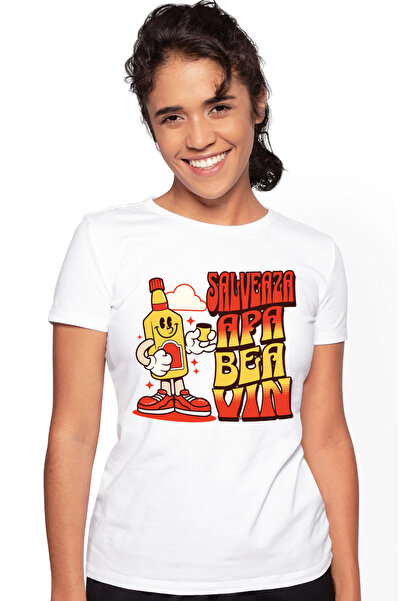 StoryGift Romania Tricou Femei salveaza apa, bea vin, iubitorii de petreceri ...