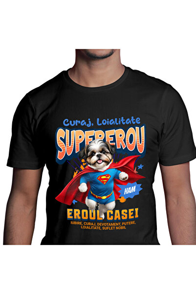 StoryGift Romania Men's T-Shirt with Dinosaur with Cap Happy on Skateboard Text in R Language, Black_XL