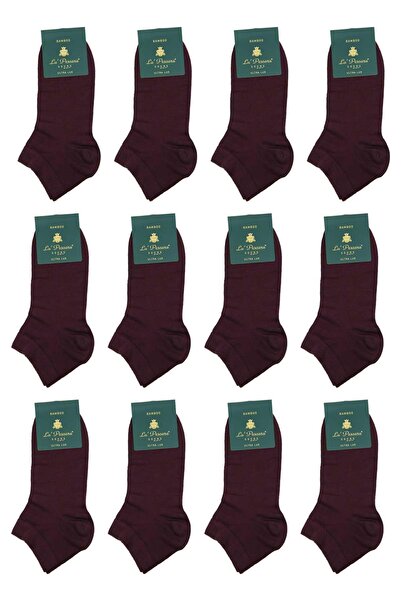 La Pescara Claret Red Plain Ultra Luxury 12 Pack Bamboo Half Men's Socks Crp350