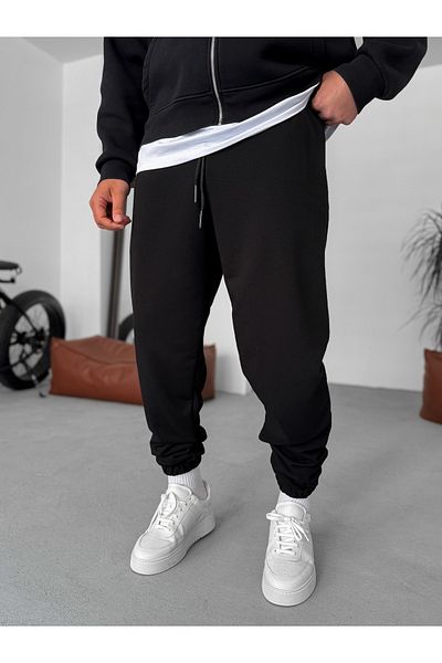 BYBASICMAN Black Three Thread Elastic Sweatpants By-071