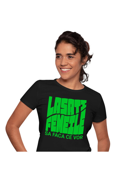 StoryGift Romania Tricou Femei cu Mesaj Colorat in Limba Romana Iluzie Optica...