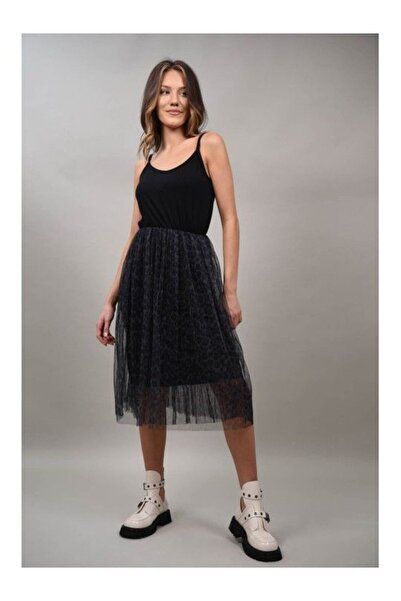 FASHIONLAND ROCHIE COMBINATA CU BRETELE SUBTIRI SERAPH TALIE UNICA Albastru