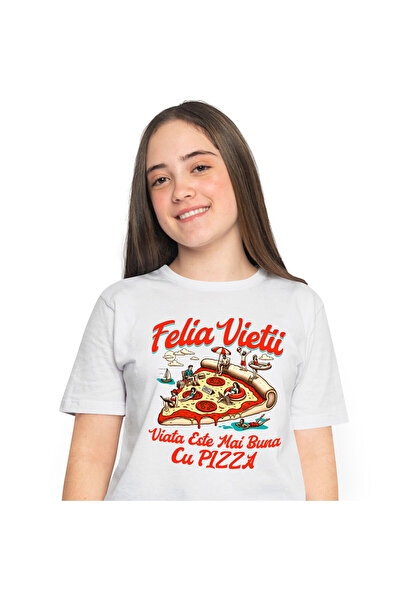 StoryGift Romania Tricou Femei cu Felie DE Pizza Peperoni Oameni Pe Plaja Bro...