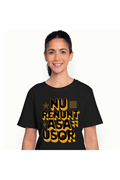 StoryGift Romania Tricou Femei cu Mesaj Motivational Nu Renunta Asa Usor, Mun...