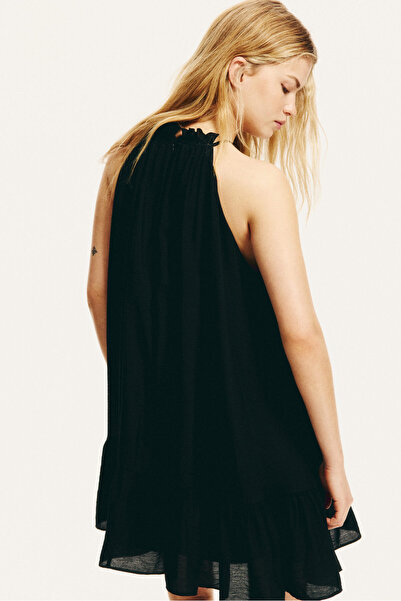 H&M Fırfırlı Kolsuz Elbise