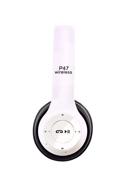 Generic Bluetooth On-Ear Headphones With Mic White/Black