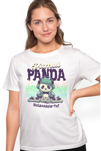 StoryGift Romania Tricou Femei Ritmul Panda. relaxare distrctie petrecere cu ...
