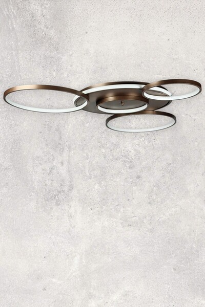 LEGACY Yaman Modern Tasarım Kahverengi Beyaz Ledli Cafe - Mutfak - Salon Led Avize