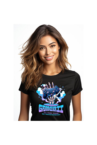 StoryGift Romania Tricou Femei cu Mana Schelete in Nor cu Maneta Jocuri Video...