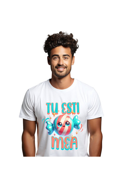 StoryGift Romania Tricou Barbati cu Bomboana Rotuuda Colorata vesela, Dulciur...