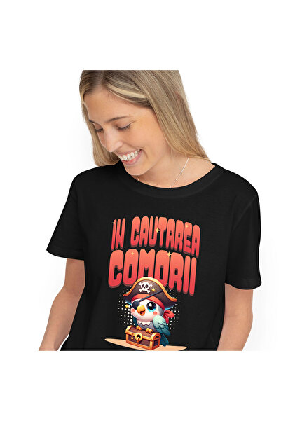 StoryGift Romania Tricou Femei cu Papagan Pirat colorat Vesel Cu Palarie Si C...