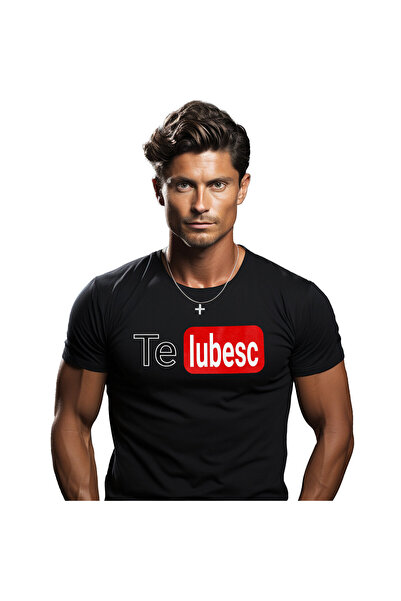 StoryGift Romania Tricou Barbati cu Logo Platforma Streaming Viteo Rosu Negru...