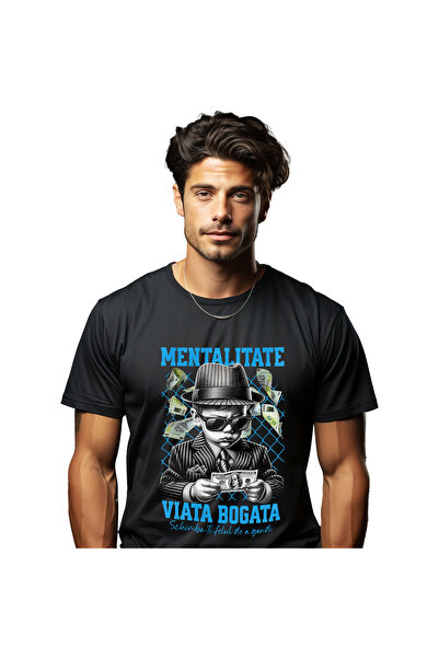 StoryGift Romania Tricou Barbati cu Bebelus in Costum Stil Mafiot cu Ochelari...