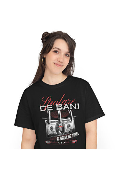 StoryGift Romania Tricou Femei cu Bancnota 100 Dolari Prinsa In Carlige De Ru...