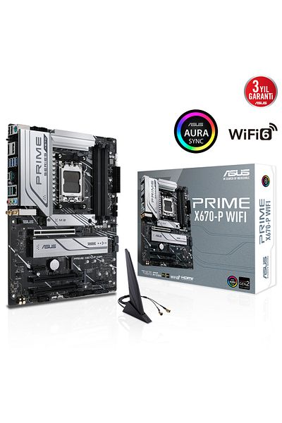 ASUS اللوحة الأم Prime X670-p WiFi AMD X670 المقبس Am5 DDR5 6400(OC)mhz ATX Gaming (PLAYER)