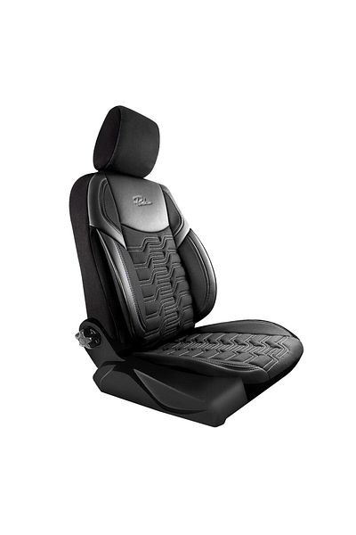 Panda Panda Berlin Car Seat Cover Set, black with gray stitching, 11 pieces
