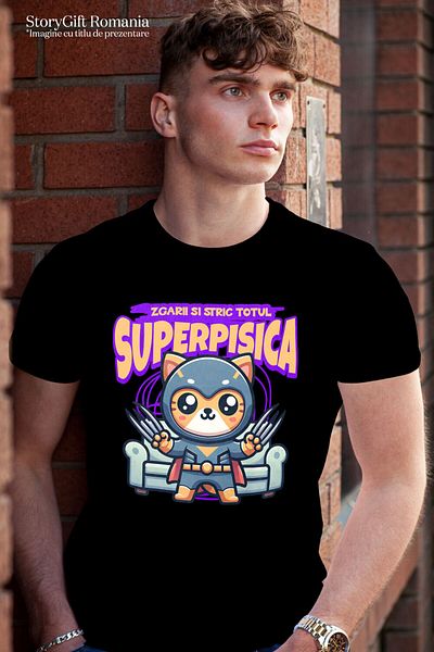 StoryGift Romania Tricou Barbati cu Manusa De Box Supereroi Personaje De Contact Motivational cu i,Black_L