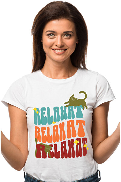 StoryGift Romania Tricou Femei Pisici text RELAXAT iubitorii de vacanta si pi...