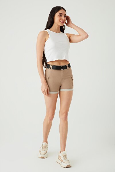 Select Moda Жіночі коричневі шорти з ременем