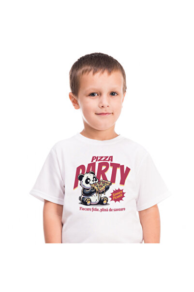 StoryGift Romania Tricou Copii cu Urs Panda Gras Cu Felie De Pizza Fast Food ...