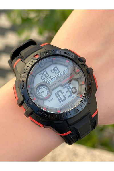 Jaga Digital 2 Years Warranty Alarm+Stopwatch+Light and Calendar 5 Atm Young Sports Men's Wristwatch Jg024