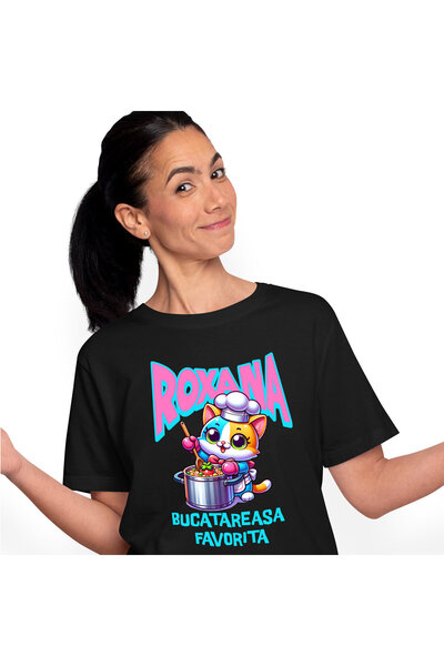 StoryGift Romania Tricou Femei cu Pisica Colorata vesela Bucatareasa Cu Papio...
