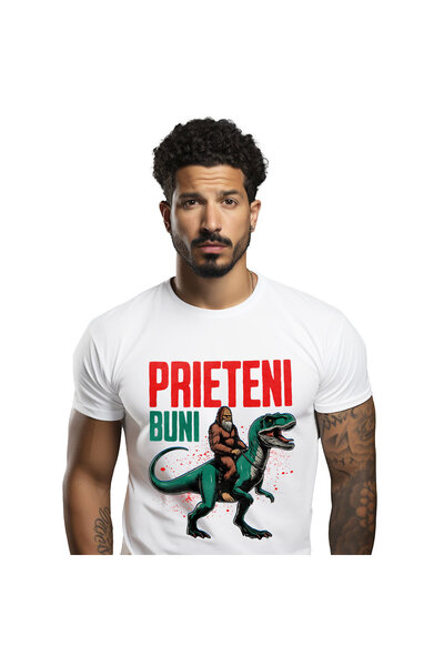 StoryGift Romania Tricou Barbati cu Animal Maro Cu Par BigFoot Calarind Un T-...