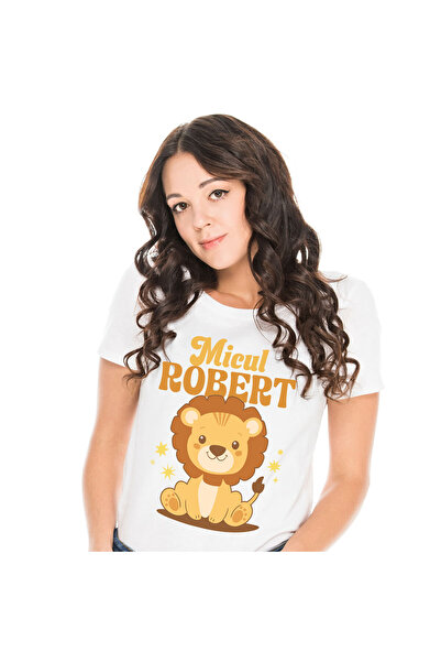 StoryGift Romania Tricou Femei cu Animal Leu Vesel Animat Copii, Desene Animate, Jungla cu imprime,White_S