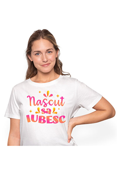 StoryGift Romania Tricou Femei cu Stil Colorat radient Roz Portocaliu Mov, Co...
