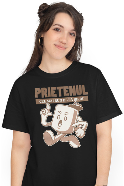 StoryGift Romania Tricou Femei prietenul cel mai bun de la birou cana de cafe...