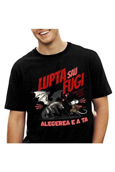 StoryGift Romania Tricou Barbati cu Soricel alb Lupta Contra Dragon Basme si ...