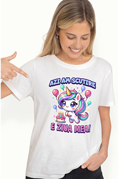 StoryGift Romania Tricou Femei Unicorn vesel tort aniversar Azi am scutire E ...