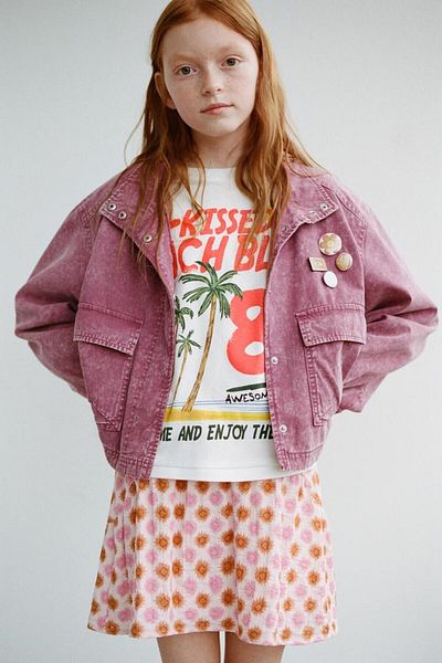 The Champ Clothing Тениска за момичета от 100% памук с щампа Sun Kissed Beach Blis