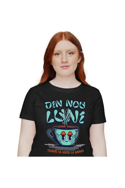 StoryGift Romania Tricou Femei cu Cana De Cafea Fierbinte Extenuata, Munca, D...