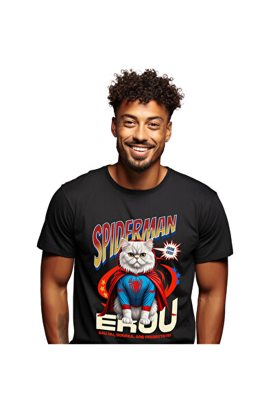 StoryGift Romania Tricou Barbati cu Persan / persian Pisica In Costum de Spid...