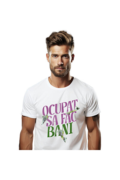 StoryGift Romania Tricou Barbati cu Bancnote 500 lei Mihai Eminescu In Aer, F...