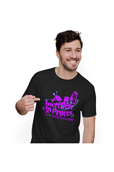 StoryGift Romania Tricou Barbati cu Fluturi Colorati Cu aripi Imense Motivati...