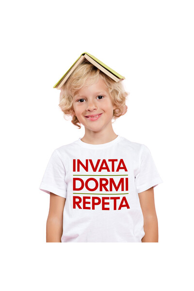StoryGift Romania Tricou Copii cu Rutina Zilnica Scoala Invatat Student facul...