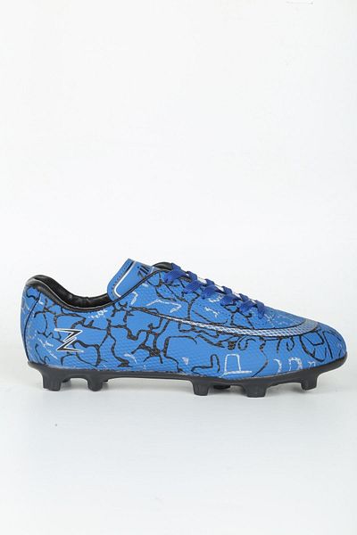 Zimbaa Pantofi de fotbal cu talpă confortabilă cu șireturi Astroturf, albastru
