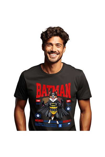 StoryGift Romania Men's T-Shirt with Superhero Lovers Characters Funny Messag...
