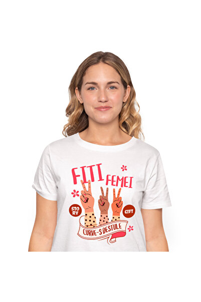 StoryGift Romania Tricou Femei cu Maini Femeie Semn Pace Suport Fete Motivati...