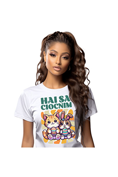 StoryGift Romania Tricou Femei cu Iubitorii De Familie Pisica portocalie Si I...